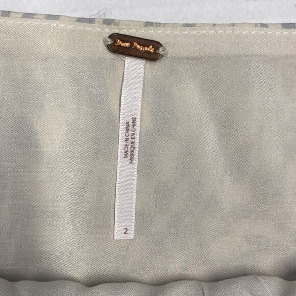 Free People Women's Cream and Grey Skirt size 2 (b17) NWOT - Picture 2 of 6